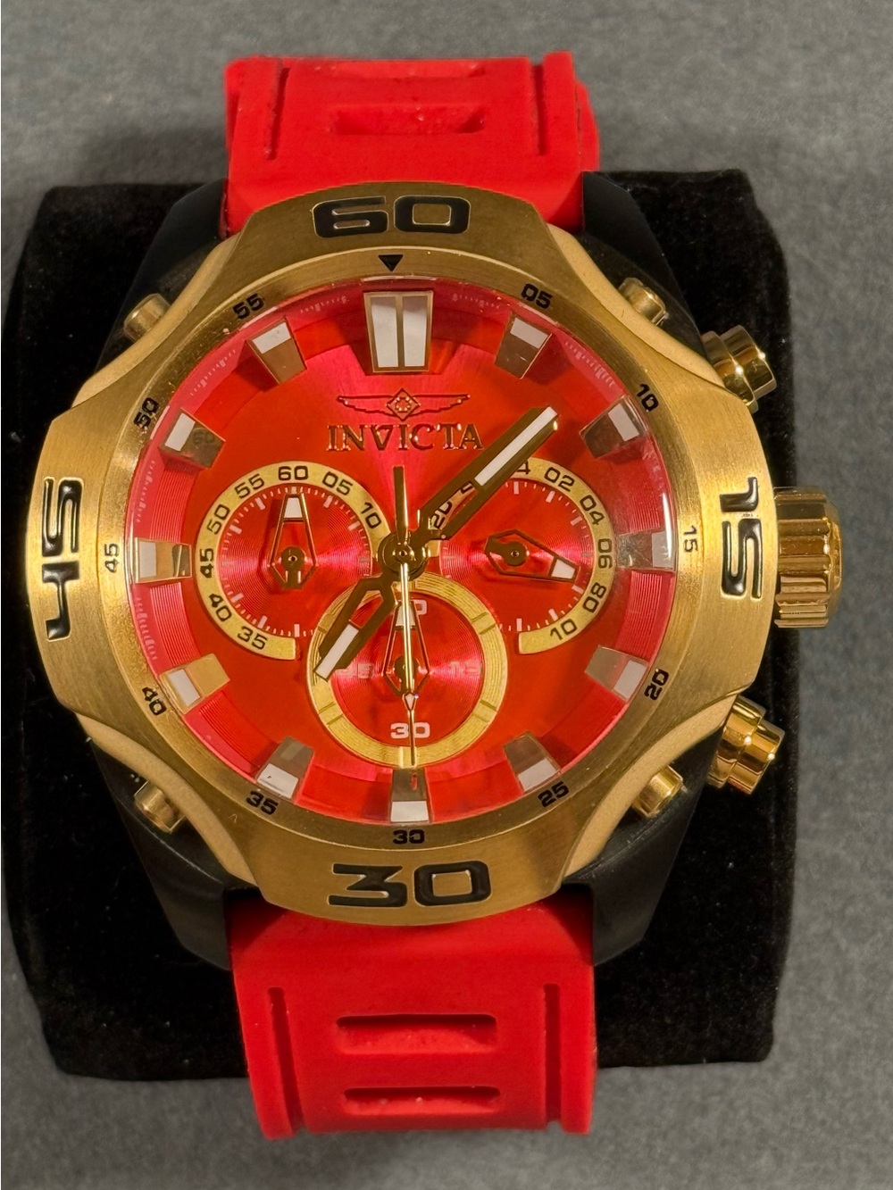 Invicta 42101 Coalition Forces Gold-Tone Watch with Red Dial and Red Strap